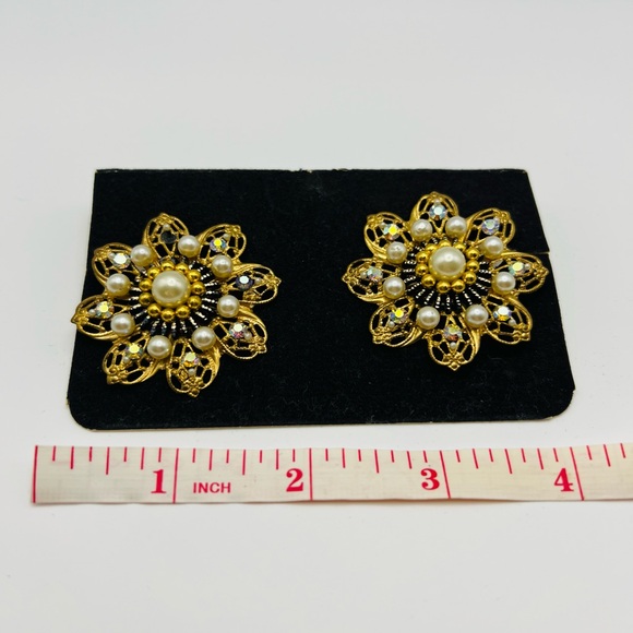 Sarah Coventry Goldenlinks 9166 Clip Earrings Vintage Jewelry - Picture 2 of 6